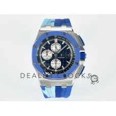 Royal Oak Offshore 44mm SS TKF 1:1 Best Edition Blue Dial on Blue Camou Rubber Strap A3126 Royal Oak Offshore 44mm SS TKF 1:1 Best Edition Blue Dial on Blue Camou Rubber Strap A3126