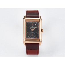 Reverso Tribute Duoface Small Seconds RG MGF Best Edition Black Dial on Red Leather Strap A854A