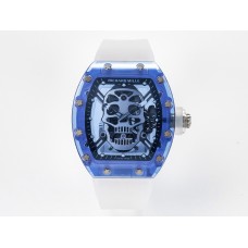 RM52-01 Blue Transparent Tourbillon MSF Best Edition Skull Dial on White Rubber Strap RM52-01 Blue Transparent Tourbillon MSF Best Edition Skull Dial on White Rubber Strap
