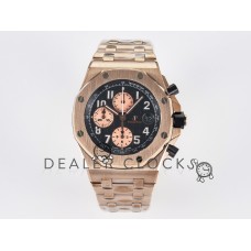 Royal Oak Offshore 42mm RG TKF Best Edition Black Dial on RG Bracelet A7750
