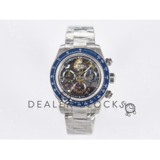 Daytona Artisans Skeleton SS ADGF Best Edition Blue Ceramic Bezel Skeleton Dial on SS Oyster Bracelet SA4130 Daytona Artisans Skeleton SS ADGF Best Edition Blue Ceramic Bezel Skeleton Dial on SS Oyster Bracelet SA4130