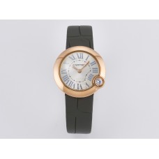 Ballon Blanc De Cartier 30mm RG DRF 1:1 Best Edition Silvered Texture Dial on Green Leather Strap Ronda Quartz Ballon Blanc De Cartier 30mm RG DRF 1:1 Best Edition Silvered Texture Dial on Green Leather Strap Ronda Quartz