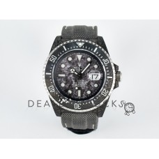 Sea Dweller 43mm Black Carbon DIWF Best Edition Gray Dial on Gray Nylon Strap A2824 V2