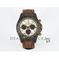 Daytona DIW Carbon Case and Bezel DIWF Edition Yellow Arabic Dial on Brown Nylon Strap A7750 Daytona DIW Carbon Case and Bezel DIWF Edition Yellow Arabic Dial on Brown Nylon Strap A7750