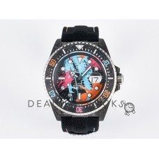 Sea Dweller 43mm Carbon DIWF Best Edition Graffiti Dial on Black Nylon Strap A2824 Sea Dweller 43mm Carbon DIWF Best Edition Graffiti Dial on Black Nylon Strap A2824
