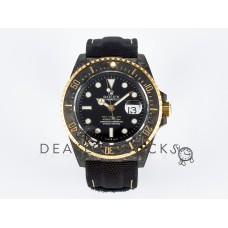 Sea Dweller 43mm Carbon DIWF Best Edition Black Dial YG Bezel on Black Nylon Strap A2824 Sea Dweller 43mm Carbon DIWF Best Edition Black Dial YG Bezel on Black Nylon Strap A2824