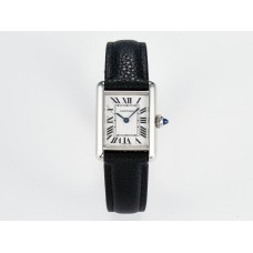 Tank Must Small SS 29mm DRF 1:1 Best Edition White Dial on Black Leather Strap Swiss Quartz Tank Must Small SS 29mm DRF 1:1 Best Edition White Dial on Black Leather Strap Swiss Quartz