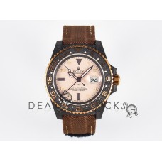 GMT Carbon DIWF Best Edition Yellow Roman Dial on Brown Nylon Strap SA3285 CHS V2