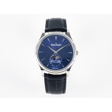 Master Ultra Thin Moon 1368420 SS Z+F 1:1 Best Edition Blue Dial on Black Leather Strap SA925 Super Clone