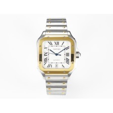Santos de Cartier 40mm 2018 BVF 1:1 Best Edition YG Bezel White Dial on SS SmartLinks Bracelet MIYOTA 9015 Santos de Cartier 40mm 2018 BVF 1:1 Best Edition YG Bezel White Dial on SS SmartLinks Bracelet MIYOTA 9015