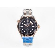 2018 Seamaster Diver 300M SS/RG VSF 1:1 Best Edition RG Bezel Black Dial on SS/RG Bracelet A8800