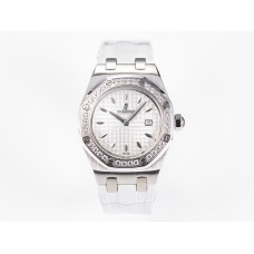 Royal Oak Offshore Ladies 33mm SS DRF Best Edition White Dial Diamonds Bezel on White Rubber Strap ETA Quartz Royal Oak Offshore Ladies 33mm SS DRF Best Edition White Dial Diamonds Bezel on White Rubber Strap ETA Quartz