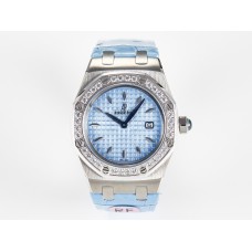 Royal Oak Offshore Ladies 33mm SS DRF Best Edition Blue Dial Diamonds Bezel on Blue Leather Strap ETA Quartz Royal Oak Offshore Ladies 33mm SS DRF Best Edition Blue Dial Diamonds Bezel on Blue Leather Strap ETA Quartz