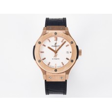 Classic Fusion 38mm RG JJF 1:1 Best Edition White Dial on Black Gummy Leather Strap Classic Fusion 38mm RG JJF 1:1 Best Edition White Dial on Black Gummy Leather Strap