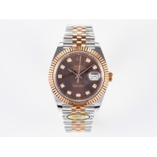 DateJust 41 126331 ARF 1:1 Best Edition 904L Steel Brown Diamonds Dial on SS/RG Jubilee Bracelet SH3235（Gain Weight）