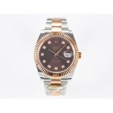 DateJust 41 126331 ARF 1:1 Best Edition 904L Steel Brown Diamonds Dial on SS/RG Oyster Bracelet SH3235（Gain Weight）