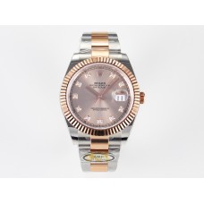 DateJust 41 126331 ARF 1:1 Best Edition 904L Steel RG Diamonds Dial on SS/RG Oyster Bracelet SH3235（Gain Weight）