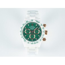 Daytona AET White Ceramic Case and Bracelet Green Dial N6F Best Edition SA4130