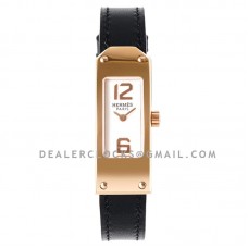 Kelly 2 White Dial in Rose Gold on Black Leather Strap