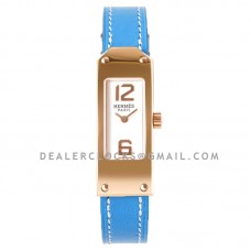 Kelly 2 White Dial in Rose Gold on Blue Leather Strap