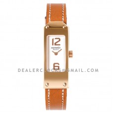 Kelly 2 White Dial in Rose Gold on Brown Leather Strap