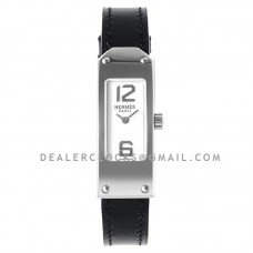 Kelly 2 White Dial in Steel on Black Leather Strap Double Tour