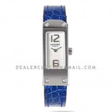Kelly 2 White Dial in Steel on Blue Alligator Strap
