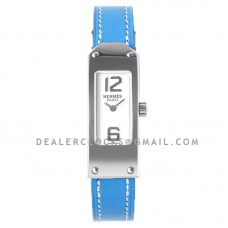 Kelly 2 White Dial in Steel on Blue Leather Strap Double Tour