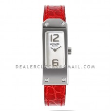 Kelly 2 White Dial in Steel on Red Alligator Strap