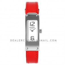 Kelly 2 White Dial in Steel on Red Leather Strap Double Tour