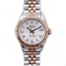 Ladies Datejust 279171 White MOP Dial with Diamond Markers in Rose Gold/Steel