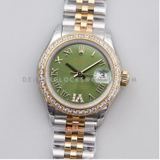 Ladies Datejust 279383RBR Green Dial with Diamond Bezel in Yellow Gold/Steel Ladies Datejust 279383RBR Green Dial with Diamond Bezel in Yellow Gold/Steel