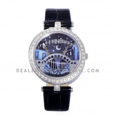 Lady Arpels Pont des Amoureux in Black Leather Strap