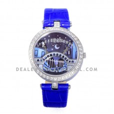 Lady Arpels Pont des Amoureux in Blue Leather Strap