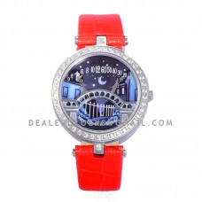 Lady Arpels Pont des Amoureux in Red Leather Strap