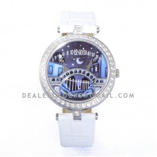 Lady Arpels Pont des Amoureux in White Leather Strap