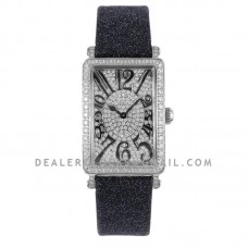Long Island 952QZ Diamond Paved Dial with Black Markers on Leather Strap Long Island 952QZ Diamond Paved Dial with Black Markers on Leather Strap