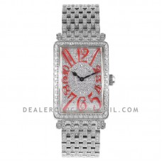 Long Island 952QZ Diamond Paved Dial with Red Markers Long Island 952QZ Diamond Paved Dial with Red Markers