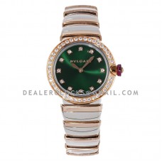 Lvcea Emerald Green Dial in Rose Gold/Steel with Diamond Bezel