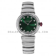 Lvcea Emerald Green Dial in Steel with Diamond Bezel