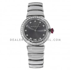 Lvcea Grey Dial in Steel with Diamond Bezel
