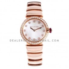 Lvcea MOP Dial in Rose Gold with Diamond Bezel