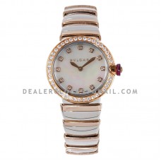 Lvcea MOP Dial in Rose Gold/Steel with Diamond Bezel