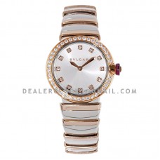 Lvcea Silver Dial in Rose Gold/Steel with Diamond Bezel