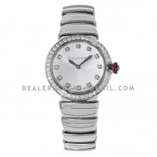 Lvcea Silver Dial in Steel with Diamond Bezel