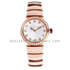 Lvcea White Dial in Rose Gold with Diamond Bezel