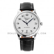 Master Collection White Dial on Black Leather Strap