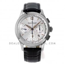 Master Control Chronograph White Dial with Rose Gold Hands in Steel Master Control Chronograph White Dial with Rose Gold Hands in Steel
