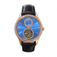 Master Ultra Thin Tourbillon Blue Dial with Diamond Bezel in Rose Gold