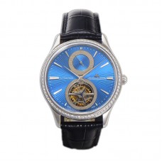 Master Ultra Thin Tourbillon Blue Dial with Diamond Bezel in White Gold